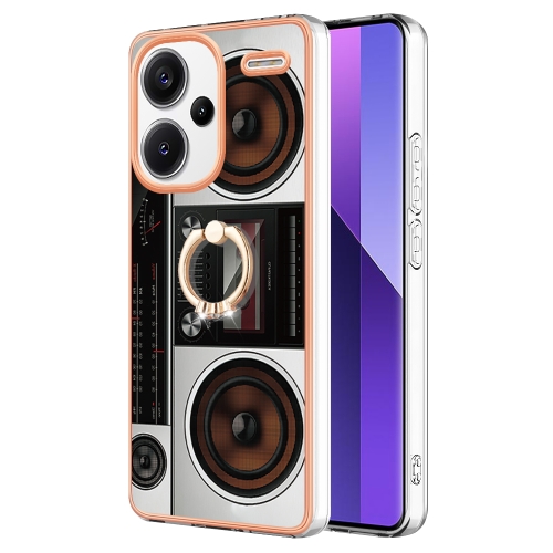 

For Xiaomi Redmi Note 13 Pro+ 5G Electroplating Dual-side IMD Phone Case with Ring Holder(Retro Radio)