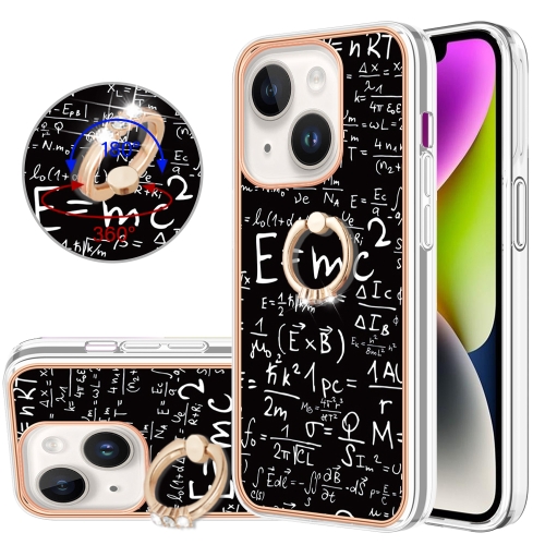 

For iPhone 13 Electroplating Dual-side IMD Phone Case with Ring Holder(Equation)