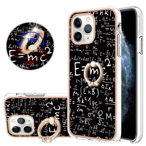 

For iPhone 11 Pro Electroplating Dual-side IMD Phone Case with Ring Holder(Equation)