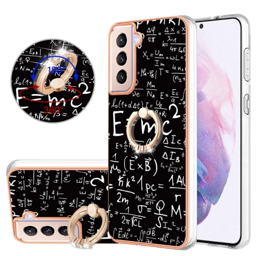 

For Samsung Galaxy S21+ 5G Electroplating Dual-side IMD Phone Case with Ring Holder(Equation)