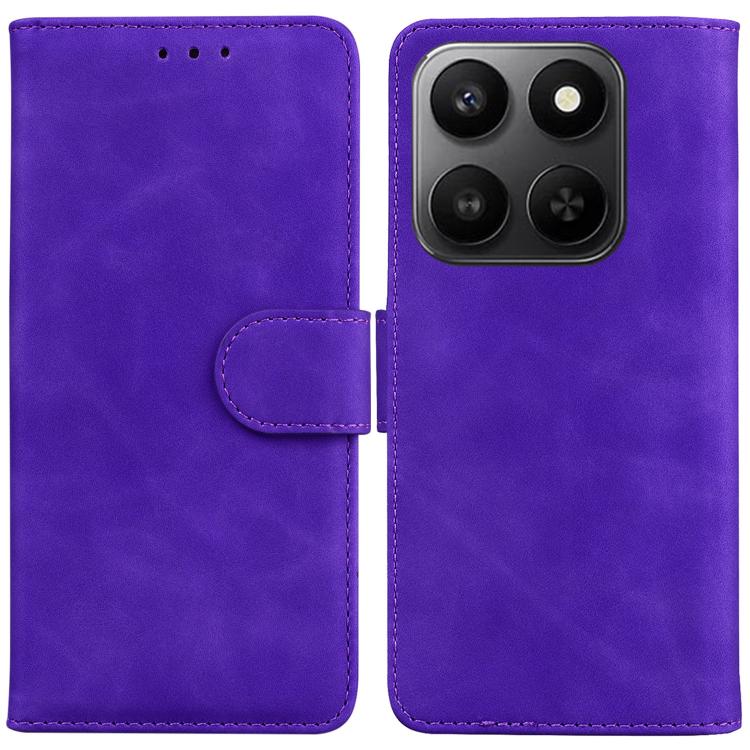 

For Honor 400 Smart 4G / 5G Skin Feel Pure Color Flip Leather Phone Case(Purple)