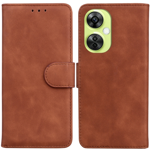 

For OnePlus Nord CE 3 Lite/Nord N30 Skin Feel Pure Color Flip Leather Phone Case(Brown)