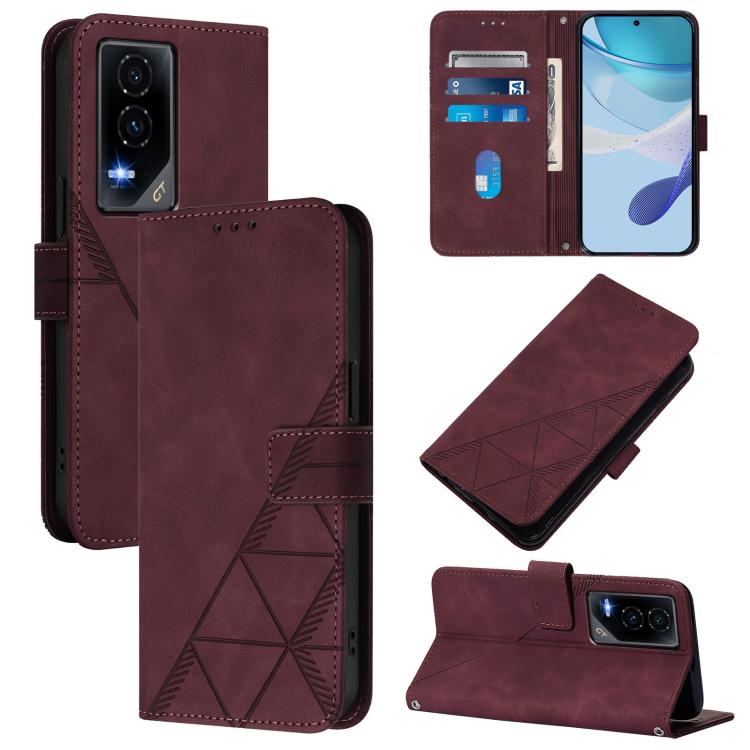 

For Honor GT Crossbody 3D Embossed Flip Leather Phone Case(Wine Red)