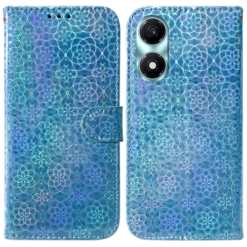 For Honor X5 Plus / Play 40C Colorful Magnetic Buckle Leather Phone Case(Blue) for redmi note 11 pro 5g global diamond lattice vertical flip leather phone case blue
