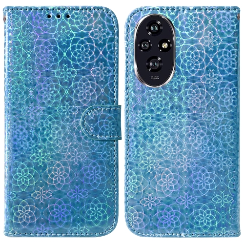 

For Honor 200 5G Colorful Magnetic Buckle Leather Phone Case(Blue)