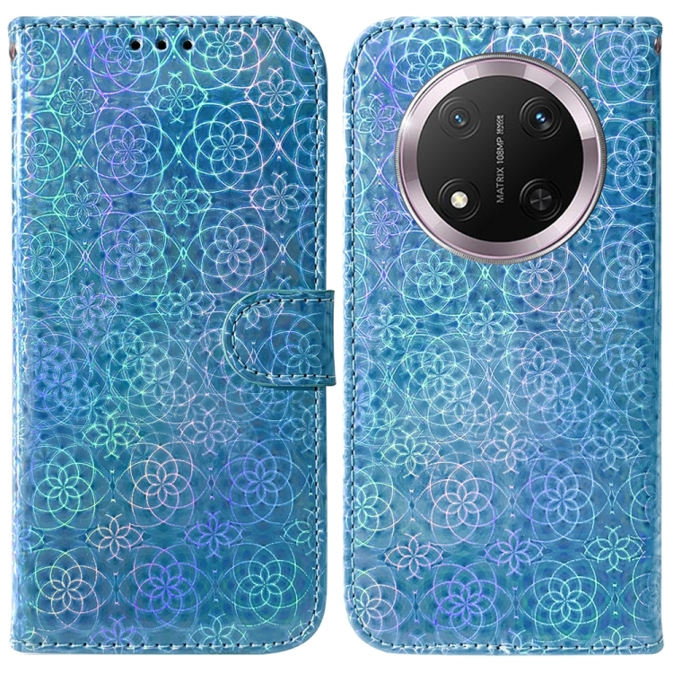 

For Honor X9c Colorful Magnetic Buckle Leather Phone Case(Blue)
