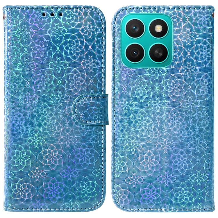 

For Honor X8c 4G Colorful Magnetic Buckle Leather Phone Case(Blue)