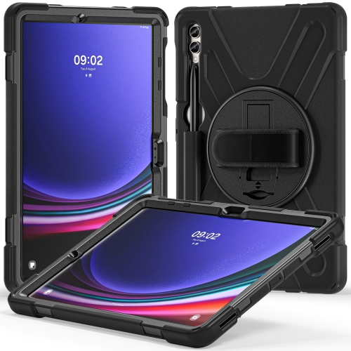 

For Samsung Galaxy Tab S9+ / S8+ Rotary Handle Grab TPU + PC Tablet Case(Black)
