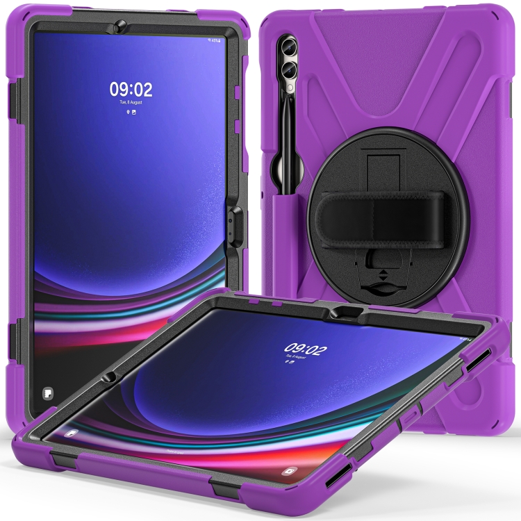 

For Samsung Galaxy Tab S9+ / S8+ Rotary Handle Grab TPU + PC Tablet Case(Purple)