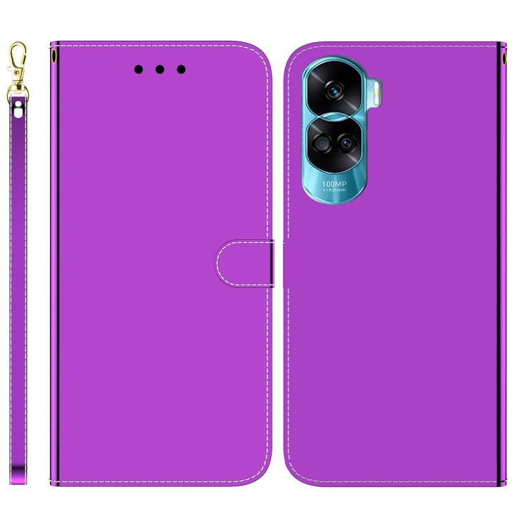 

For Honor 90 Lite Imitated Mirror Surface Leather Phone Case(Purple)