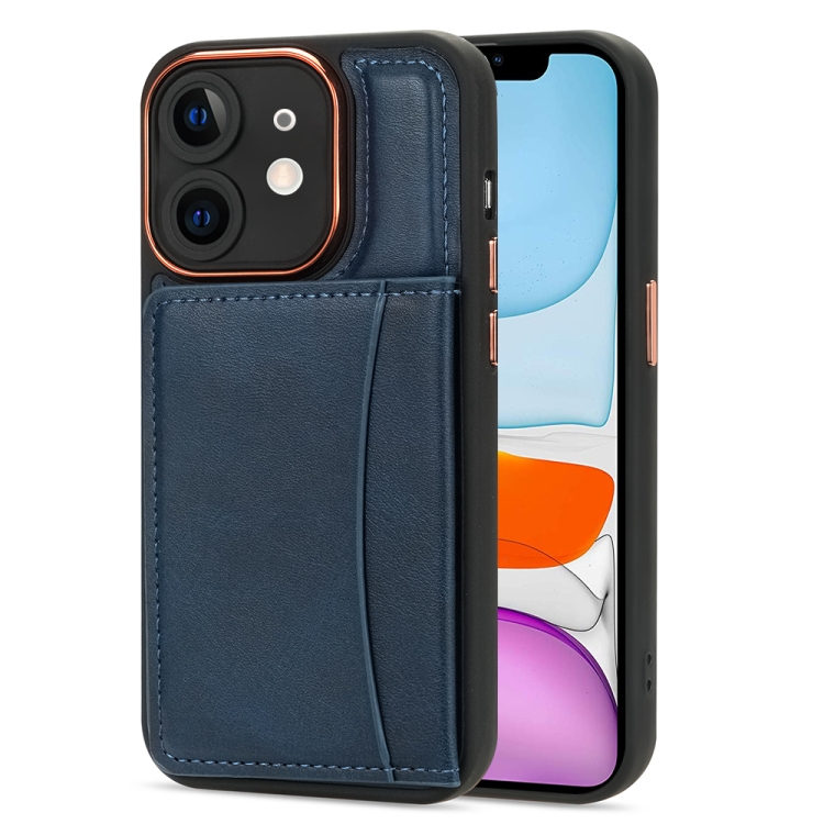 

For iPhone 11 Multifunctional Magsafe Magnetic Card Bag Phone Case(Blue)