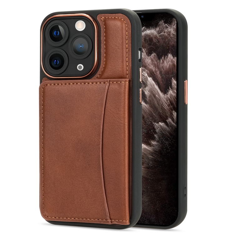 

For iPhone 11 Pro Max Multifunctional Magsafe Magnetic Card Bag Phone Case(Brown)