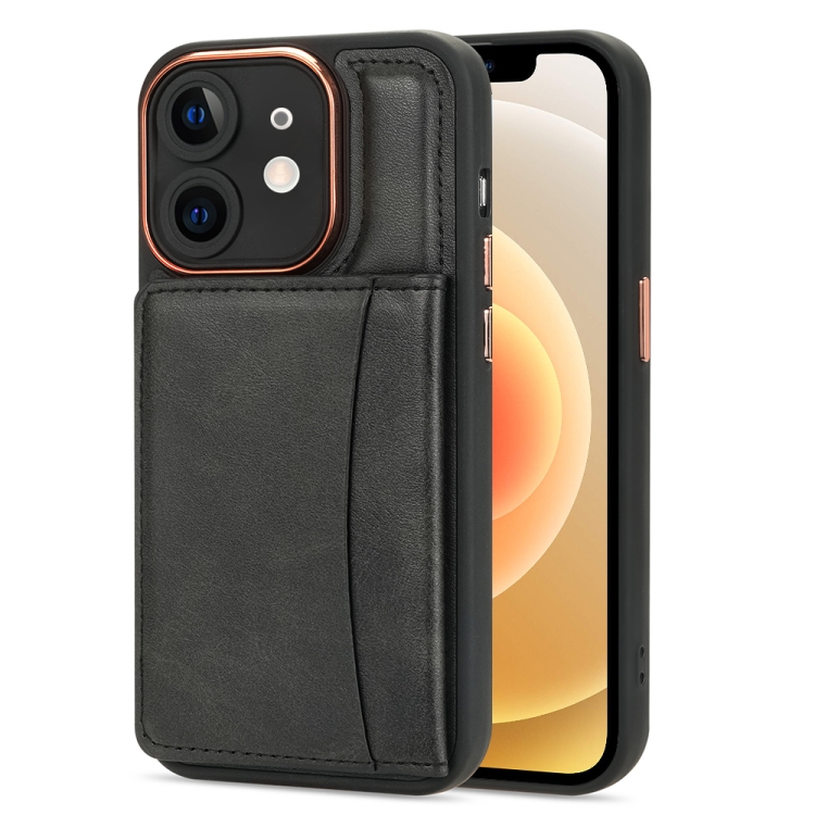 

For iPhone 12 Multifunctional Magsafe Magnetic Card Bag Phone Case(Black)