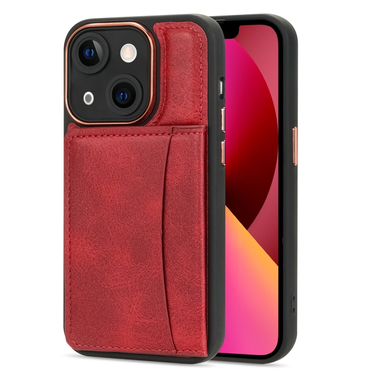 

For iPhone 13 Multifunctional Magsafe Magnetic Card Bag Phone Case(Red)