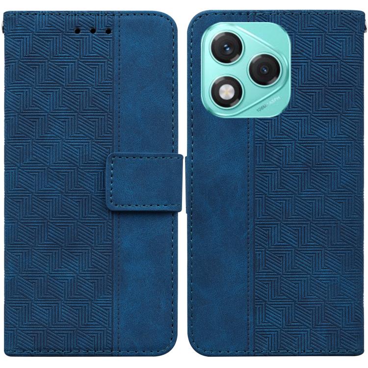 

For Honor 400 Lite Global Geometric Embossed Leather Phone Case(Blue)