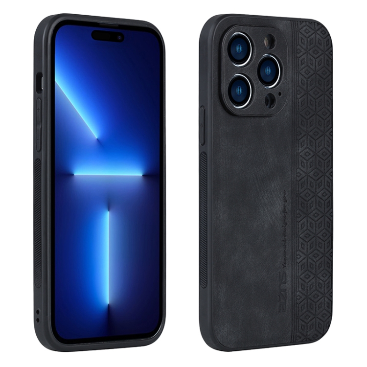 

For iPhone 15 Pro AZNS 3D Embossed Skin Feel Phone Case(Black)