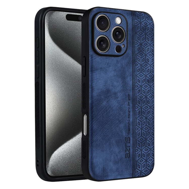 

For iPhone 16 Pro AZNS 3D Embossed Skin Feel Phone Case(Sapphire Blue)