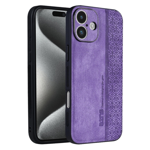 

For iPhone 16 Plus AZNS 3D Embossed Skin Feel Phone Case(Purple)