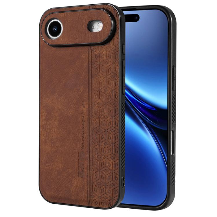 

For iPhone 17 Air AZNS 3D Embossed Skin Feel Phone Case(Brown)