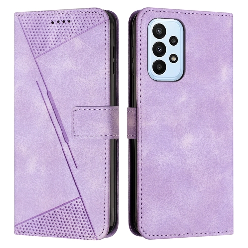 

For Samsung Galaxy A23 4G / 5G Dream Triangle Leather Phone Case with Long Lanyard(Purple)