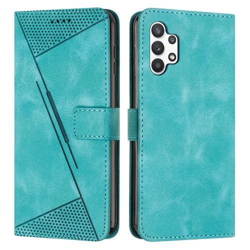 

For Samsung Galaxy A32 5G Dream Triangle Leather Phone Case with Long Lanyard(Green)