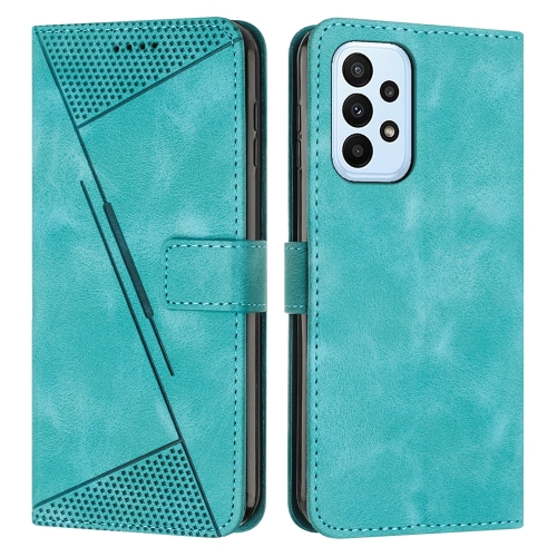 

For Samsung Galaxy A53 Dream Triangle Leather Phone Case with Long Lanyard(Green)