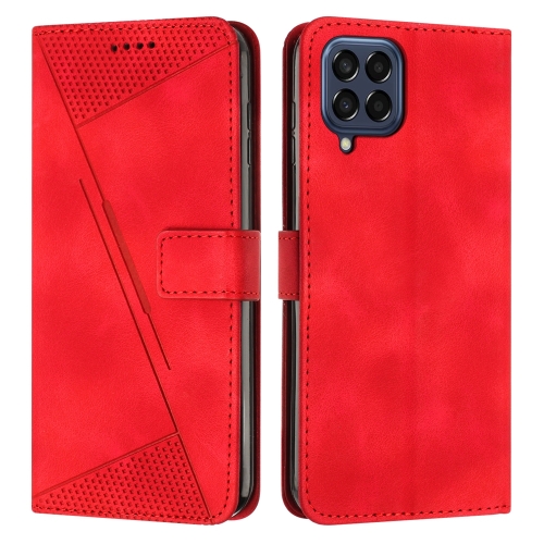 

For Samsung Galaxy M53 Dream Triangle Leather Phone Case with Long Lanyard(Red)