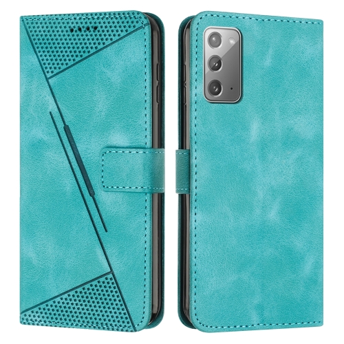 

For Samsung Galaxy Note20 Dream Triangle Leather Phone Case with Long Lanyard(Green)