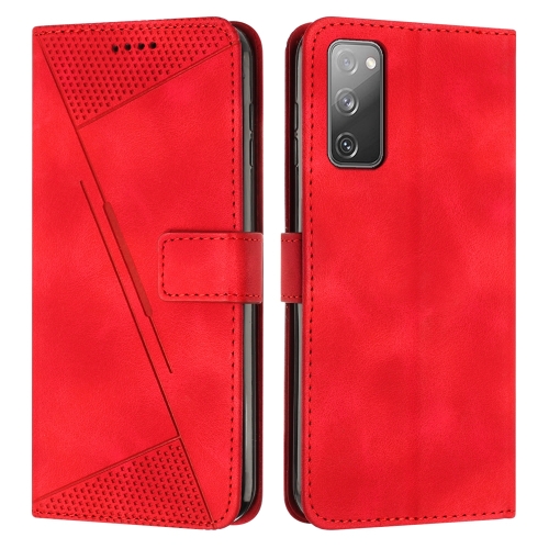 

For Samsung Galaxy S20 FE Dream Triangle Leather Phone Case with Long Lanyard(Red)