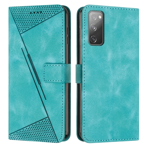 

For Samsung Galaxy S20 FE Dream Triangle Leather Phone Case with Long Lanyard(Green)