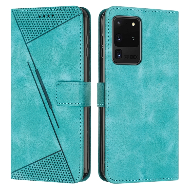 

For Samsung Galaxy S20 Ultra Dream Triangle Leather Phone Case with Long Lanyard(Green)