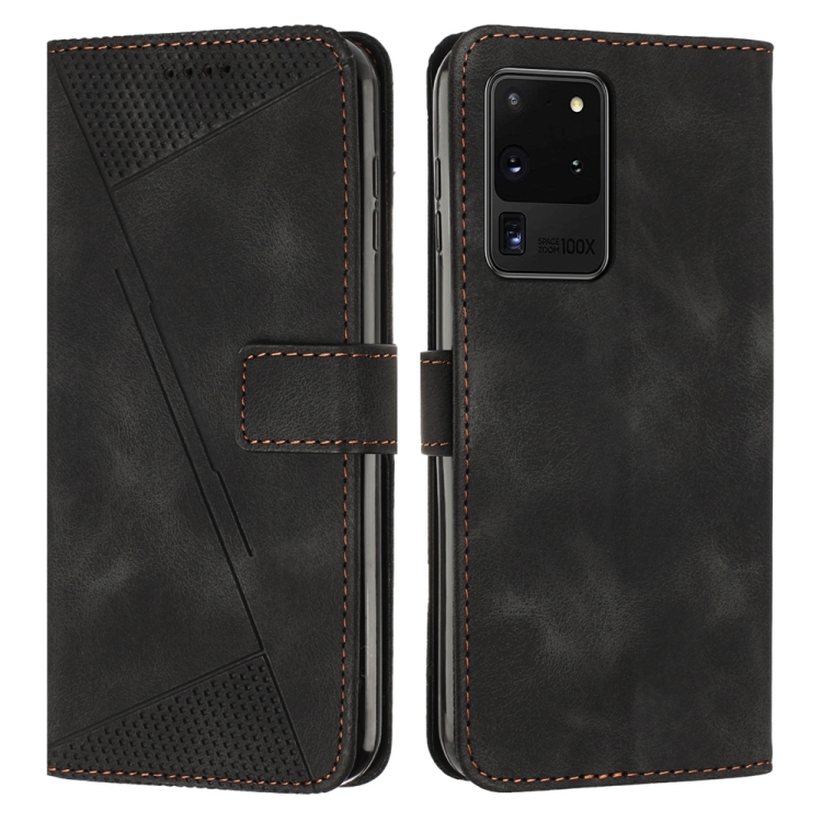 

For Samsung Galaxy S20 Ultra Dream Triangle Leather Phone Case with Long Lanyard(Black)