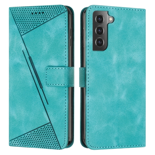 

For Samsung Galaxy S21 5G Dream Triangle Leather Phone Case with Long Lanyard(Green)