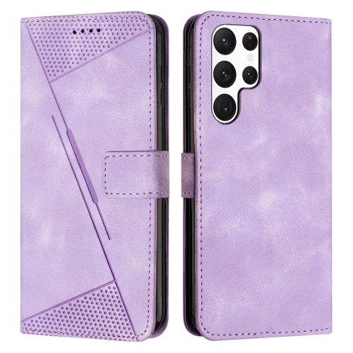 

For Samsung Galaxy S22 Ultra 5G Dream Triangle Leather Phone Case with Long Lanyard(Purple)