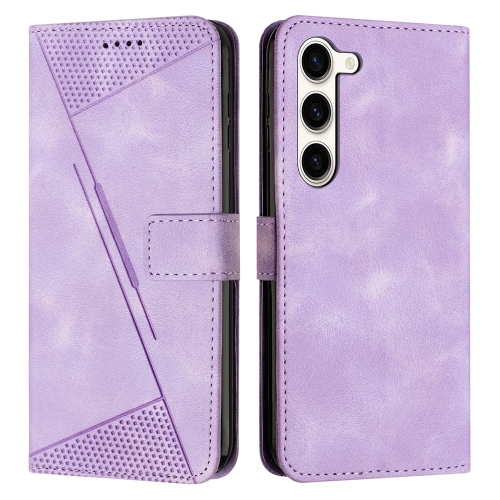 

For Samsung Galaxy S23 5G Dream Triangle Leather Phone Case with Long Lanyard(Purple)