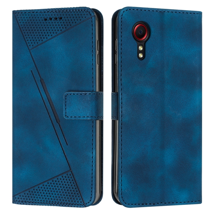 

For Samsung Galaxy Xcover 5 Dream Triangle Leather Phone Case with Long Lanyard(Blue)