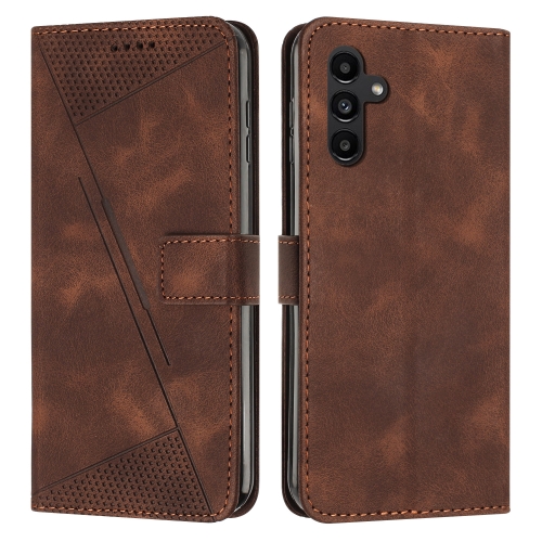 

For Samsung Galaxy A55 Dream Triangle Leather Phone Case with Long Lanyard(Brown)