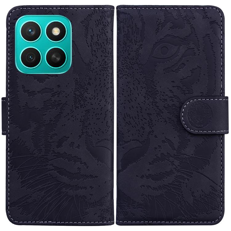 

For Honor X8c 4G Tiger Embossing Pattern Flip Leather Phone Case(Black)