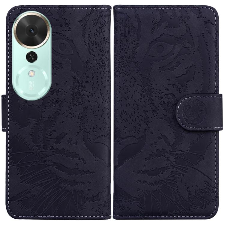 

For Honor Play 70 Plus Tiger Embossing Pattern Flip Leather Phone Case(Black)