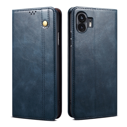 

For Nothing Phone 2 Oil Wax Crazy Horse Texture Leather Phone Case(Blue)