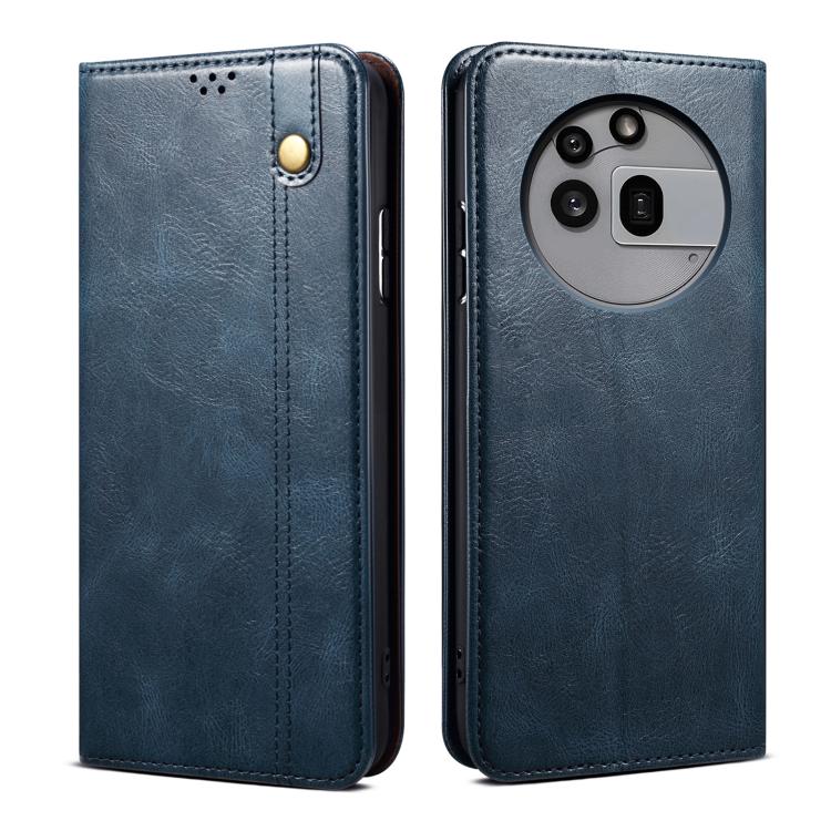 

For Nothing Phone 3a Pro Oil Wax Crazy Horse Texture Leather Phone Case(Blue)