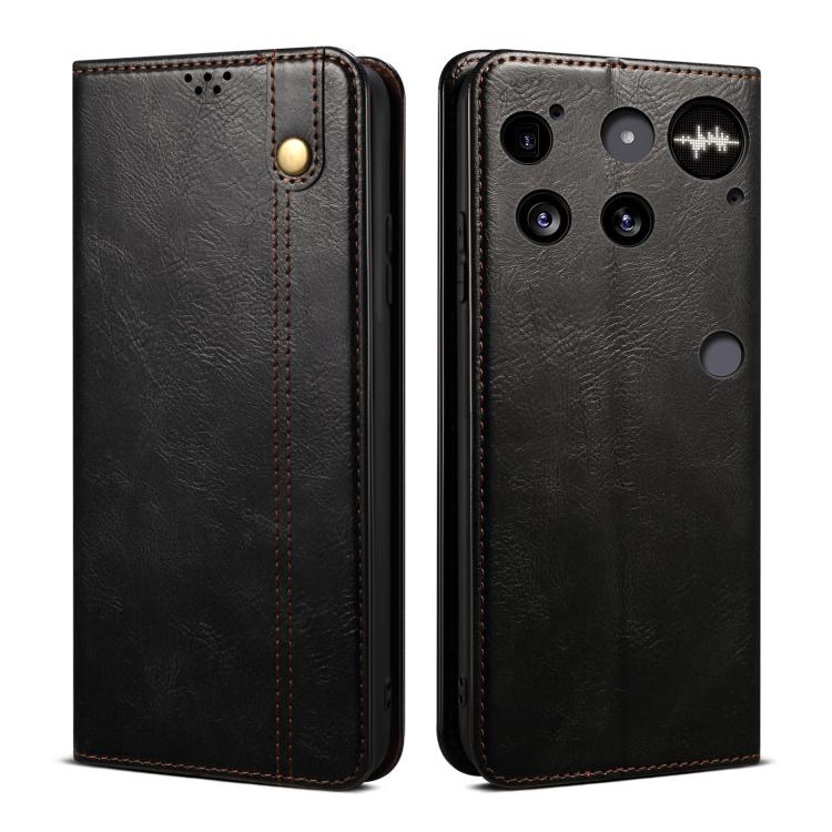 

For Nothing Phone 3 Oil Wax Crazy Horse Texture Leather Phone Case(Black)