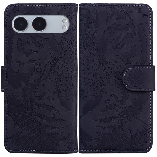 

For OnePlus Nord 4 Tiger Embossing Pattern Flip Leather Phone Case(Black)