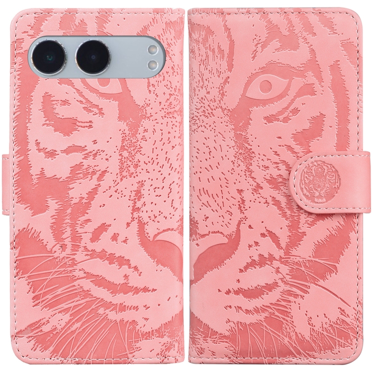 

For OnePlus Nord 4 Tiger Embossing Pattern Flip Leather Phone Case(Pink)