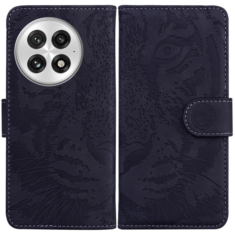 

For OnePlus 13 Tiger Embossing Pattern Flip Leather Phone Case(Black)