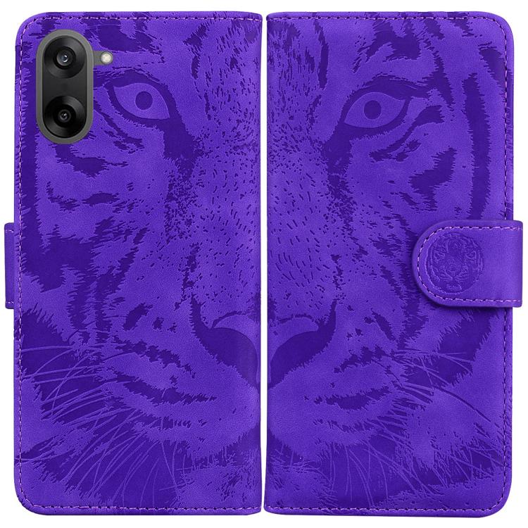 

For OnePlus Ace 5 Racing / Nord CE5 Tiger Embossing Pattern Flip Leather Phone Case(Purple)
