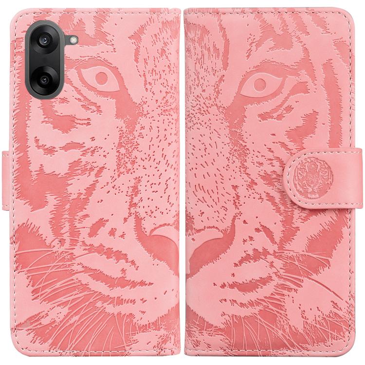 

For OnePlus Ace 5 Racing / Nord CE5 Tiger Embossing Pattern Flip Leather Phone Case(Pink)