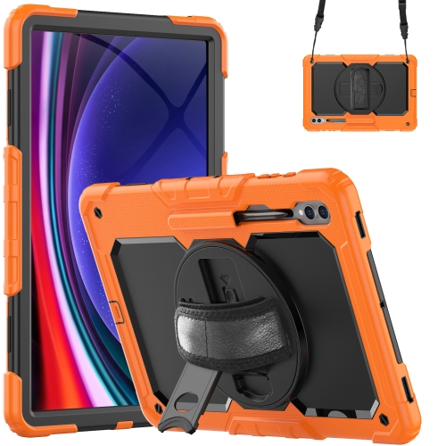 For Samsung Galaxy Tab S9 Ultra / S8 Ultra Silicone + PC Tablet Case(Orange+Black)