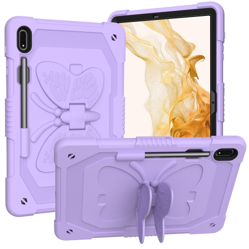 

For Samsung Galaxy Tab S9+ Butterfly Kickstand Heavy Duty Hard Rugged Tablet Case(Raro Purple)