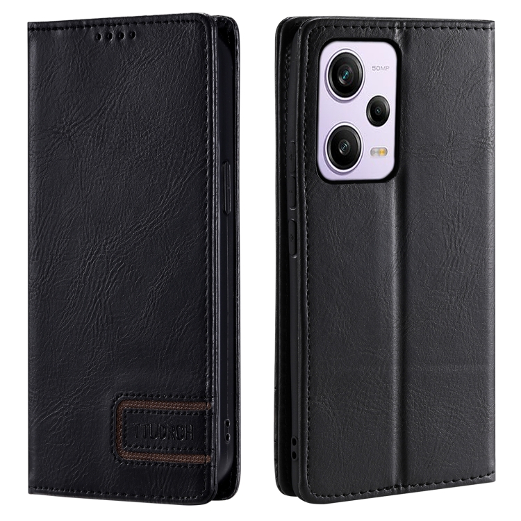 

For Xiaomi Redmi Note 12 Pro 5G Global TTUDRCH RFID Retro Texture Leather Phone Case(Black)